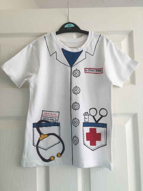 Diy Doctor Costume For Kids, Diy Doctor Costume, Doctor Fancy Dress, Vet Costume, Halloween Doctor, Doctor Craft, Diy Doctor, Doctor Coat, People Who Help Us