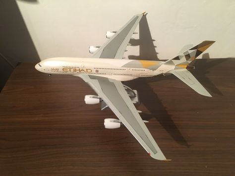 Middle east airline company Etihad airline company Etihad Airlines Airbus A380 model aeroplane,Plastic fixed gears 1,200 scale,Reg no A6-APA,Plane measurements nose to tail 35cm,Width wing tip to wing tip 40.5cm,New livery. Etihad Airlines, Middle East Airlines, Model Aeroplane, Phone Lock Screen Wallpaper, Airline Company, Phone Lock, Airbus A380, Fixed Gear, Model Airplanes