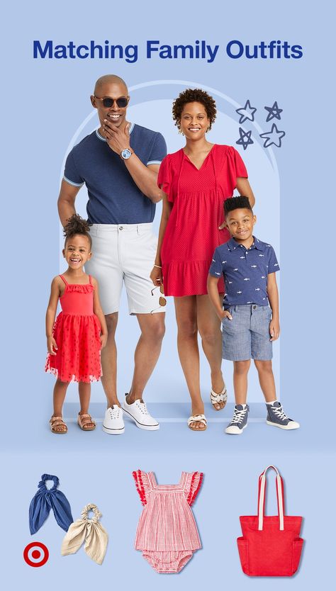 Say cheese in the cutest matching outfits. Twin & win with the fam & get ready for summer outings—BBQ, picnic or vacay. P.S. Don’t forget to take lots of family pictures! Bbq Picnic, Church Outfit, Get Ready For Summer, Say Cheese, Summer Family, Blue Fits, The Fam, Church Outfits, Pinterest Account