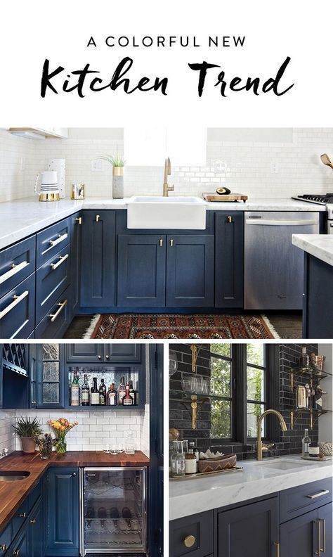 Navy Blue Kitchen Cabinets, Navy Kitchen, Kitchen Ikea, Blue Kitchen Cabinets, Kitchen Cabinets Makeover, Blue Cabinets, Modern Kitchen Cabinets, Blue Kitchen, Kitchen Decorating