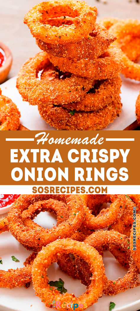 If you’re looking for the most delicious and crunchy onion rings recipe, then look no further. These homemade rings are the ideal snack or appetizer for any day. Baked Onion Rings Recipe, Onion Rings Recipe Easy, Homemade Rings, Baked Onion Rings, Homemade Onion Rings, Baked Onion, Onion Rings Recipe, Onion Ring, Weeknight Dinner Recipes Easy