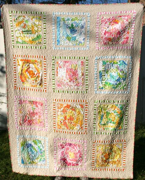 vintage sheet quilt Vintage Bed Sheet Quilts, Vintage Sheets Quilt, Vintage Bed Sheets, Storm At Sea Quilt, Sheet Quilt, Sea Quilt, Homemade Quilts, Finished Quilts, Crazy Quilting