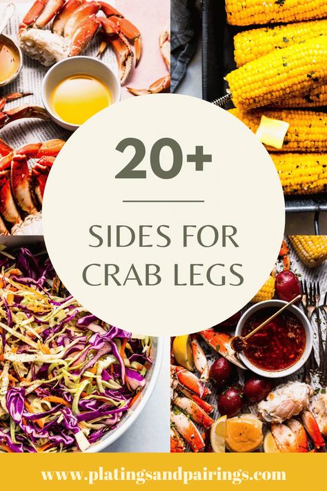 Crab Legs Dinner Meals, Side Dishes To Go With Seafood, What Goes With Crab Legs For Dinner, King Crab Leg Dinner Sides, Pre Cooked Crab Leg Recipes, Crab Boil Appetizers, Sides With Seafood Dinner, Side Dishes For Crab Boil, Crab Leg Dinner Sides Meals