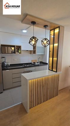 Aesthetic Small Kitchen Ideas, Small Luxury House Design, Small Aesthetic Kitchen, Kitchen Bar Design Small Spaces, Small Kitchen With Bar, Open Kitchen Ideas Indian, Kitchen Bar Lighting Ideas, Minibar Kitchen, Luxury Small Kitchen Design