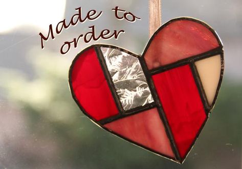 Items similar to Geometric Stained Glass Heart - Made to Order on Etsy Stained Glass Puzzle, Glass Puzzle, Stained Glass Geometric, Stained Glass Heart, Stained Glass Patterns Free, Stained Glass Ornaments, Stained Glass Suncatchers, Geometric Heart, Stained Glass Christmas