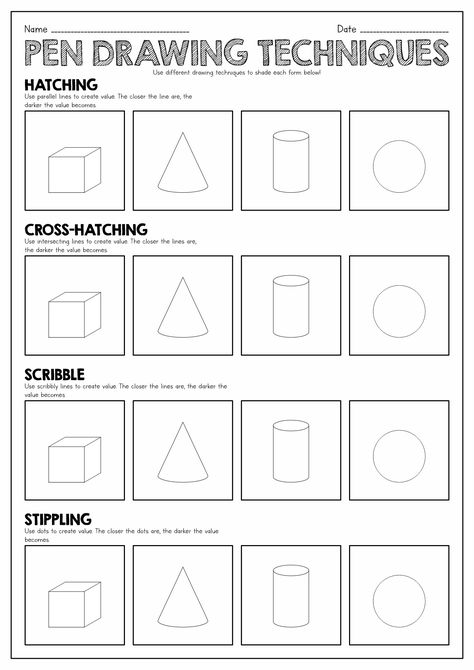 18 Drawing Exercises Worksheets - Free PDF at worksheeto.com Kindergarten Art Worksheets, Grid Drawing Worksheet, Pictorial Drawing, Anatomy Drawing Practice, Art Worksheets Printables, Drawing Worksheet, Drawing Worksheets, Shapes Drawing, Value Drawing