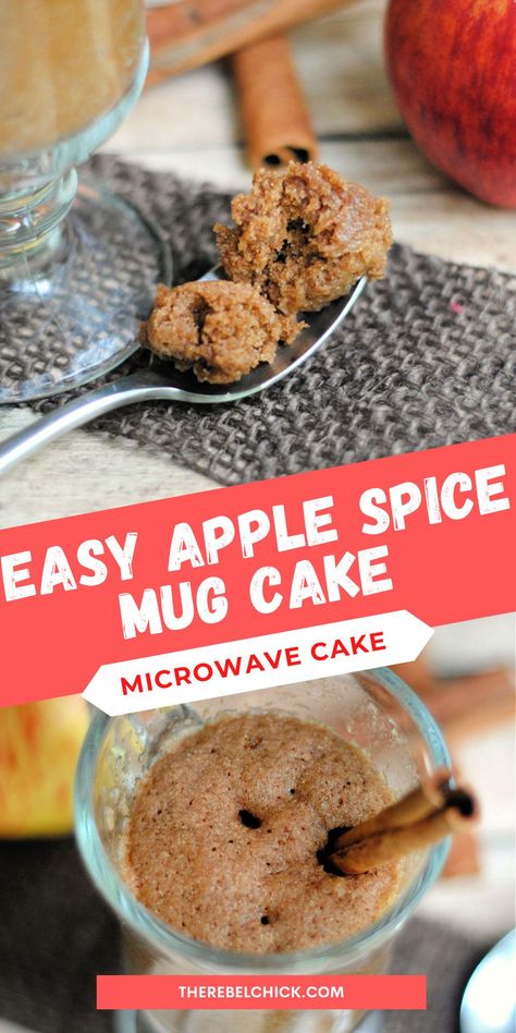 This Easy Apple Spice Mug Cake Recipe is perfect for those days when you want a little something sweet, but don’t have the time to make a big cake or batch of muffins or cookies! Easy Sweet Snacks, Spice Mug Cake, Sweet Snacks Easy, Microwave Mug Recipes, Easy Cake Recipe, Microwave Dessert, Big Cake, Mug Cake Recipe, Cupcakes Recipes