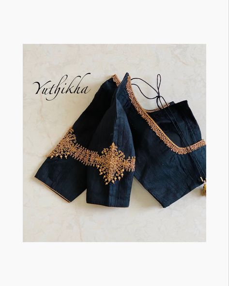 Simple Wedding Blouse Designs, Aari Blouses, Black Blouse Designs, Embroidery Simple, Blouse Maggam Work, Maggam Work Blouse, Latest Blouse Designs Pattern, Latest Model Blouse Designs, Cutwork Blouse Designs