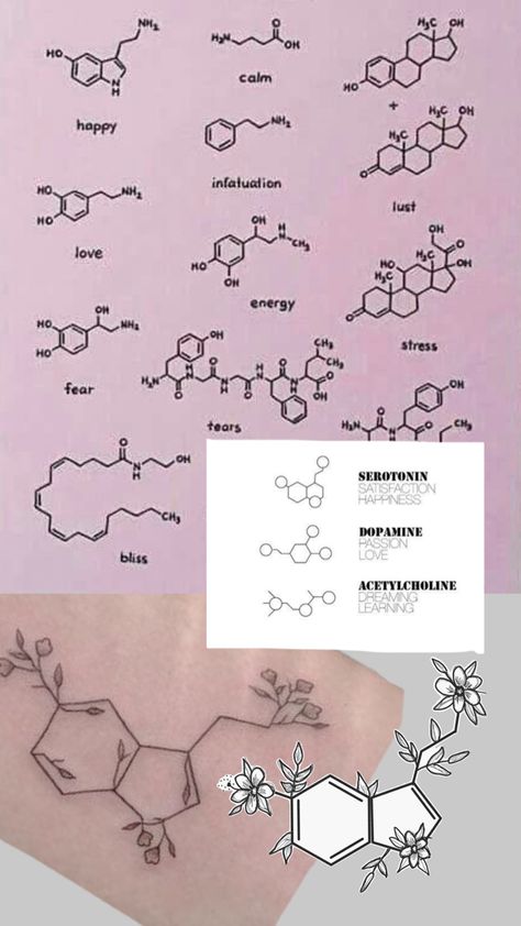 Dopamine Tattoo, Serotonin Tattoo, Dopamine Serotonin, Tattoos