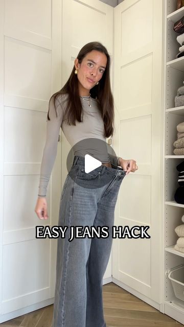 MARIA ALCALDE on Instagram: "✨ EASY JEANS HACK ✨ button link on my stories! #hack #jeans #jean #fashion #fashionhack #jeangrey #zara #pullandbear #style #styleblogger #styleinspiration #howtoperfect #fyp" Zara Jeans Outfit, Jean Fashion, Blue Jean Outfits, Jeans Button, Zara Jeans, Jean Grey, Jean Outfits, Blue Jeans, Fashion Blogger