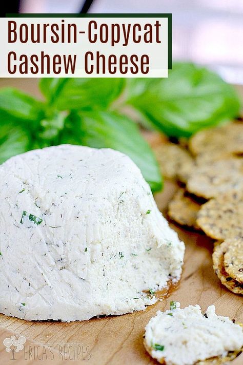 Party Food Vegan, Cashew Cheese Recipe, Vegan Cashew Cheese, Vegan Cheese Recipes, Boursin Cheese, Cashew Cheese, Herb Cheese, Cashew Cream, Food Vegan