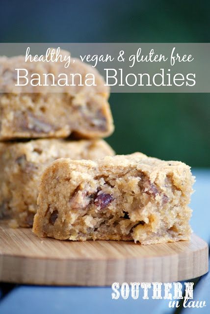 Healthy Banana Blondies Recipe healthy, low fat, gluten free, vegan, refined sugar free, egg free, dairy free Banana Blondies Recipe, Banana Blondies, Banana Dessert Recipes, Mug Cakes, Blondies Recipe, Desserts Vegan, Banana Dessert, Gluten Free Banana, Healthy Banana