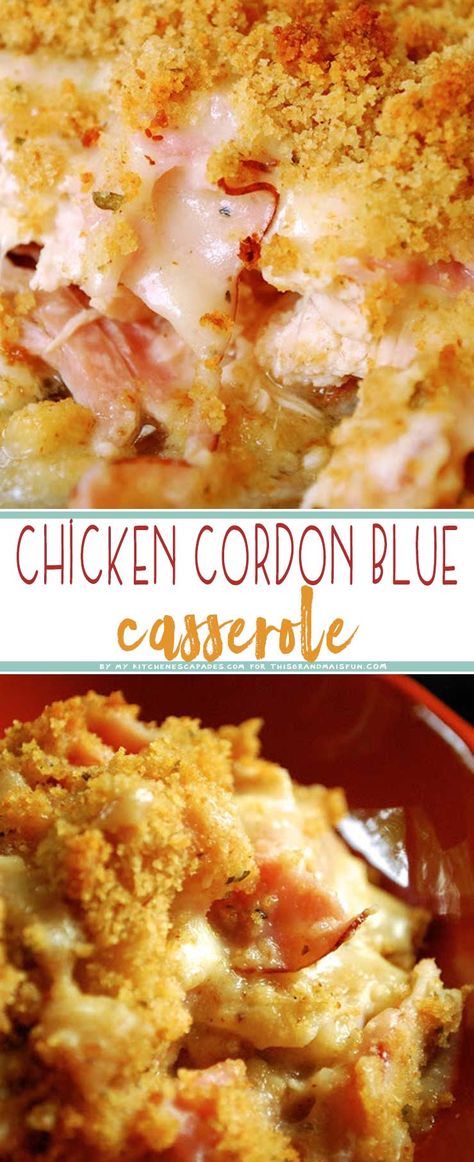 Dinner Kids, Cordon Bleu Casserole, Cordon Blue, Group Food, Chicken Cordon Bleu Casserole, Diner Recept, Chicken Cordon, Recipes Casserole, Chicken Cordon Bleu