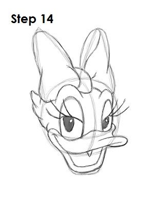 How to Draw Daisy Duck Step 14 Draw Daisy, Inspired Drawings, Daisy Drawing, Draw Cartoons, Disney Character Drawings, Duck Drawing, Cartoon Drawings Disney, Cartoon Drawing Tutorial, Painted Vans