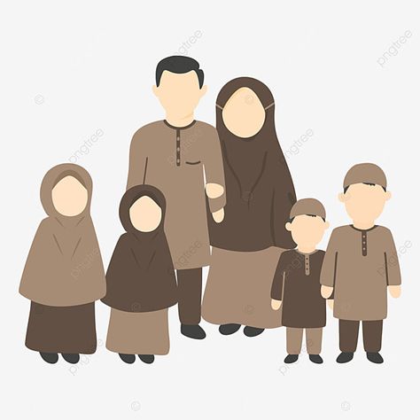 Muslim Family Cartoon, Family Cartoon Illustration, Family Clipart, Family Vector, Instagram Cartoon, Family Drawing, Muslim Family, Islamic Cartoon, Print Design Art