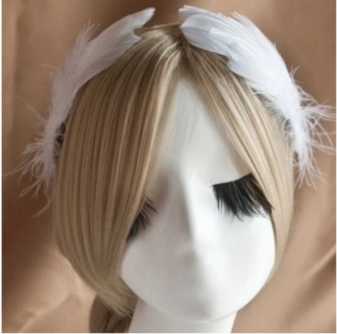 Feather Hair Accessories, Ballet Headpieces, Anime Eye Makeup, Feather Headpiece, Hair Accessories Wedding, Halo Headband, Angel Costume, Feather Hair, Feather Headdress