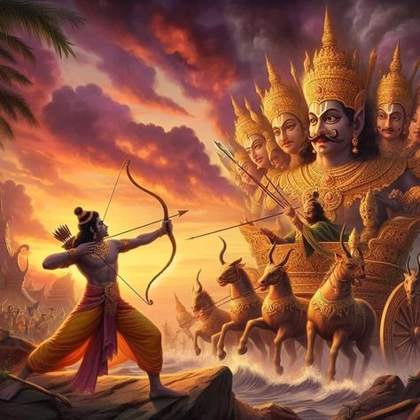 Ravan Picture, Ram Pic, Rama Image, Disney Character Drawing, Lord Ram, Lord Rama Images, Boho Art Drawings, Happy Navratri Images, Hanuman Pics