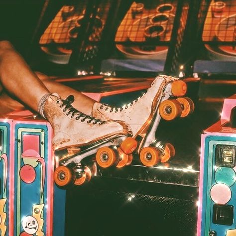 #rollerskates #arcade 90s Aesthetic Retro Pictures, Decade Aesthetic, Roller Skating Aesthetic, 80s Aesthetic Retro, 1980s Aesthetic, 80’s Aesthetic, Roller Skates Vintage, Retro Roller Skates, Skating Aesthetic