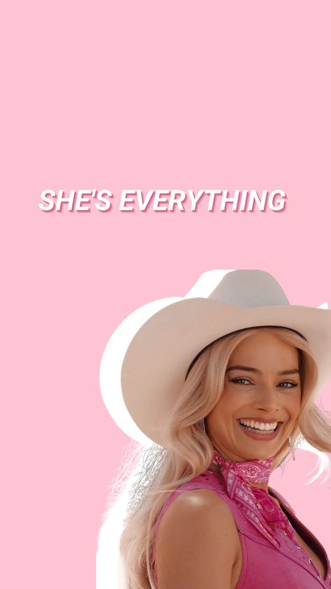 she's everything | barbie movie aesthetic lockscreen wallpaper Barbie Movie 2023, Aesthetic Lockscreen Wallpaper, Barbie Wallpaper, Pink Movies, The Barbie Movie, Barbie Aesthetic, Best Wallpaper Hd, Movie 2023, Pink Costume