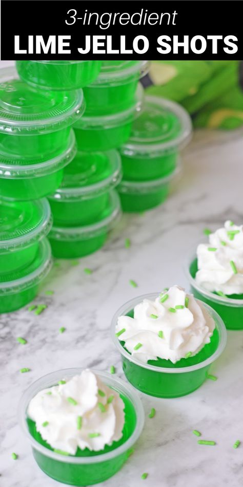 These vibrant Green Jello Shots are the perfect adult treat that are just in time for all your St. Patrick’s Day festivities. They’re an easy, delicious and funky twist on regular cocktail recipes that’s sure to be a huge hit with all of your party guests! Green Deserts, St Patrick Party Food, Spring Hosting, Grogu Birthday, Lime Jello Shots, Saint Patricks Party Ideas, Alcohol Treats, St Pattys Party, St Patricks Food