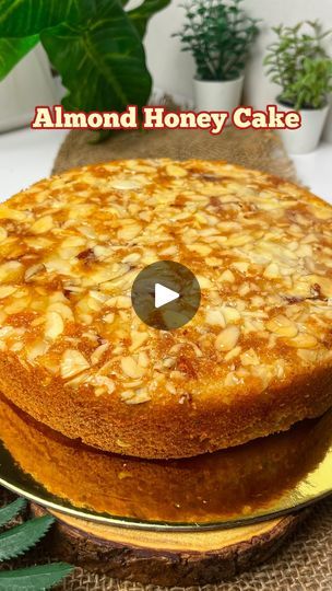 228K views · 2.7K reactions | 💥ALMOND Honey CAKE💥 INGREDIENTS : 🌱3/4 cup sugar 🌱half cup oil 🌱3 eggs 🌱 half cup buttermilk(mix half cup milk with 1 tbsp vinegar) 🌱1 cup flour(maida) 🌱1 tsp baking powder  🌱1 tsp vanilla powder or extract  🌱3 tbsp almonds chopped   For the Pan : 8 Inch pan Parchment paper 2 tbsp semi solid butter Half cup Almond slices( 7-8 tbsp) . 🔹️Method:  Preheat oven at 180c  Take 8 inch  pan and line with parchment paper. In a bowl Mix oil ,sugar ,then add eggs and beat well, add buttermilk and mix. Then add flour(sieve it) mix, add baking powder mix, add vanilla powder/extract, Mix, then add chopped almonds.mix everything. Prepare the pan, spread the thick butter layer over the pan, add sliced almonds, press a bit with hands. Now add batter into the pan. Ta Baking Without Oven, Energy Bars Recipe, Chai Coffee, Vanilla Powder, Honey Cake, Just Bake, 3 Eggs, Orange Cake, Almond Cakes