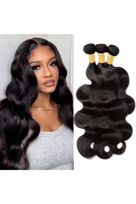 Body Wave Bundles Human Hair 100% Unprocessed 12A Brazilian Virgin Hair 16 18 20 Inch 3 Bundles Human Hair Body Wave Hair Extensions for Women Natural Color Body Wave Hair Extensions, Body Wave Bundles, Hair Body Wave, Body Wave Hair, Wave Hair, Brazilian Virgin Hair, Womens Wigs, Body Wave, Virgin Hair