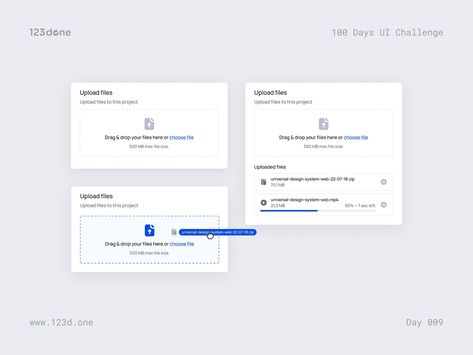 Day 009 — Files Upload | 100 days UI challenge by Dima Groshev | 123done on Dribbble Upload Image Ui Design, Upload File, Upload Image, File Image, 100th Day, 100 Days, Ui Design, Creative Professional, Bar Chart