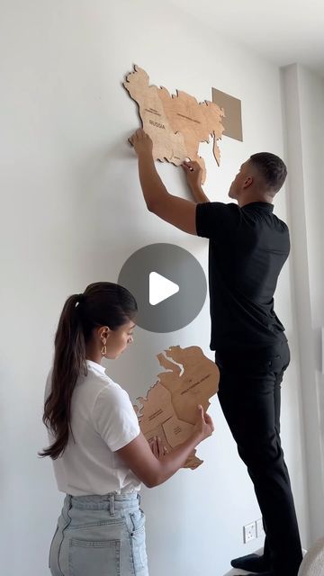 Dontai and Kaory on Instagram: "You guys know we LOVE to travel😍✈️🌏 we wanted something travel related that would fill the empty space behind our couch and we found this incredible wooden world map by @enjoythewood_ 🥰 this is a great way to track all the places we’ve traveled to and inspire us on where to go next, plus it’s a beautiful decor piece added to our home 😁 

Check out their site to see their different maps and sizes and make sure to use our discount code “DK15” when purchasing yours😍😍😍

*Sponsored" Travel Board Ideas, Travel Decor Ideas, Wooden World Map, Empty Spaces, Travel Board, Wall Ideas, Travel Decor, Future Life, Beautiful Decor