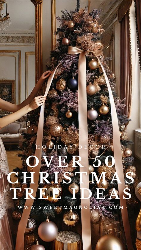 ✨ Transform your holiday decor with these 50+ breathtaking Christmas tree ideas! From luxurious gold and blush themes to rustic natural accents, this collection will inspire your festive setup. Whether you prefer traditional charm or contemporary elegance, there's a perfect tree design for every style. 🌟🎄✨ Dive in and make your holiday season truly magical!  #christmastree #christmastreeideas #christmasdecor Christmas Tree With Old World Ornaments, Christmas Tree Victorian Style, Romantic Christmas Tree Ideas, Elaborate Christmas Trees, Elegant Traditional Christmas Decor, Waterford Christmas Tree, Beautiful Christmas Trees Decorated Winter Wonderland, Swan Lake Christmas Tree, Velvet Christmas Tree Decor