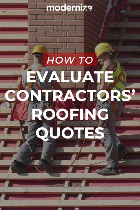 Comparing contractor quotes is an important step to your roofing repair and replacement process. A recent Modernize survey revealed 63 percent of homeowners compare three to four contractor estimates ahead of a home improvement project. Evaluating multiple roof replacement quotes helps homeowners scope their budget and encourages contractors to be competitive with their pricing. Roof Quotes, Contractor Quotes, Roll Roofing, Why Quotes, Roofing Options, Asphalt Roof Shingles, Roofing Felt, Roofing Contractors, Roof Repair