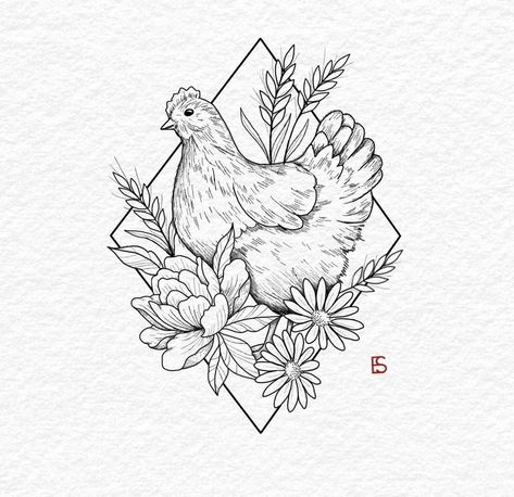 Hen Tattoo, Farm Tattoo, Chicken Tattoo, Rooster Tattoo, Cow Tattoo, Western Tattoos, Tattoo Apprentice, Simplistic Tattoos, Fine Line Tattoos