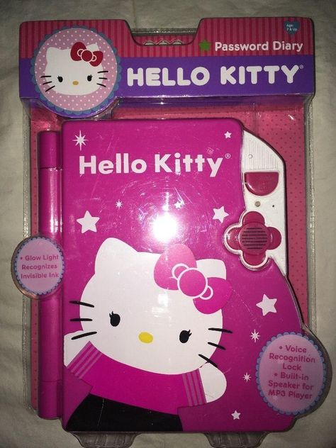 Hello Kitty Password Journal Electronic Voice Activate Diary Great Gift | #1866406582 Hello Kitty Stationary, Hello Kitty Book Cover, Hello Kitty Battery Pen, Hello Kitty Corset Notebook, Hello Kitty Junk Case, Kids Diary, Invisible Ink, Nostalgia 2000s, Voice Recognition