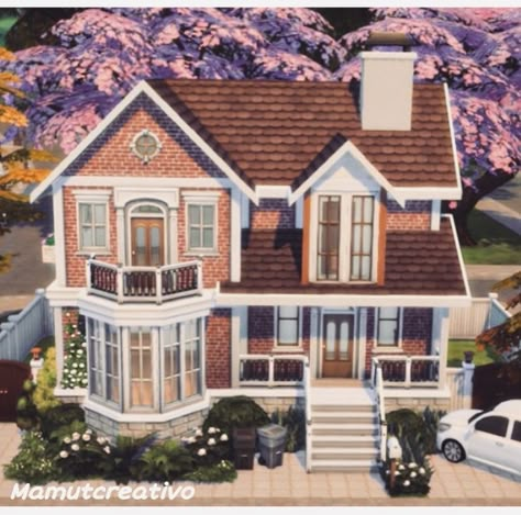 Sims Builds Ideas, Sims 4 House Inspo Exterior, Newcrest Sims 4 Layout, Sims 4 Townhouse, Sims 4 Houses Layout, Die Sims 4, Sims 4 Family, Sims Houses, Sims Builds