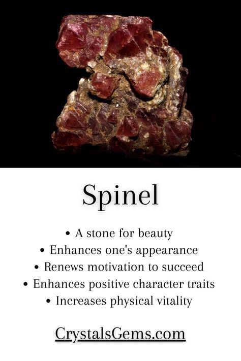 spinel, spinel properties, spinel meaning, spinel healing properties, spinel crystal gem Spinel Meaning, Spinel Crystal, Positive Character Traits, Spiritual Stuff, Red Spinel, Rpg Characters, Spinel Gemstone, Crystal Healing Stones, Crystal Meanings