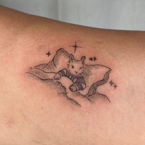 Cat On Cloud Tattoo, Golden Slumbers Tattoo, Good Night Moon Tattoo, 2000s Nostalgia Tattoo, Sleepy Tattoo, Moon With Stars Tattoo, Moon Tattoo Flash, Goodnight Moon Tattoo, Evelyn Wang