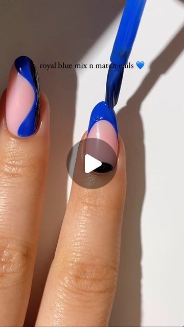 Art With Nail Polish, Royal Blue Nail Polish, Regular Nail Polish, Milky Pink, Im A Lady, Black Nail Polish, Blue Nail Polish, For Today, Instagram A