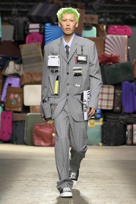 Moschino Spring 2025 Men’s Ready-to-Wear Runway, Fashion Show & Collection Review [PHOTOS] Mod Aesthetic, London Photoshoot, Milan Men's Fashion Week, Moschino Men, Spring 2025, Show Collection, June 2024, Fashion Show Collection, Milan Fashion