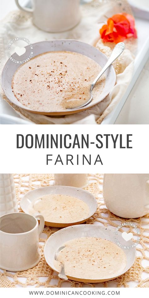 Farina Recipe Breakfast, Chofan Dominicano Recipe, Cream Of Wheat Dessert, Puerto Rican Farina Recipe, How To Make Farina, Cream Of Wheat Recipes Desserts, Dominican Brunch Ideas, Dominican Oatmeal Recipe, Dominican Dinner Recipes