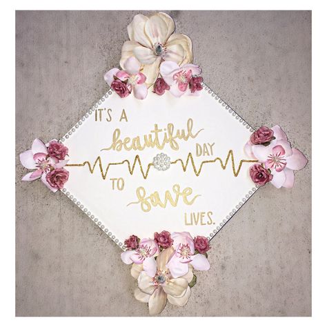 Nursing School Graduation Cap/ It's a Beautiful Day to Save Lives/ Floral Graduation Cap/ Nursing High School Graduation Cap Designs Future Nurse, Funny Nursing Cap Decoration, Funny Nursing School Graduation Cap, Its A Beautiful Day To Save Lives Grad Cap, Registered Nurse Graduation Cap, It’s A Beautiful Day To Save Lives Graduation Cap, Nurse Graduation Cap Designs, Graduation Cap Decoration Nursing, Creative Graduation Caps