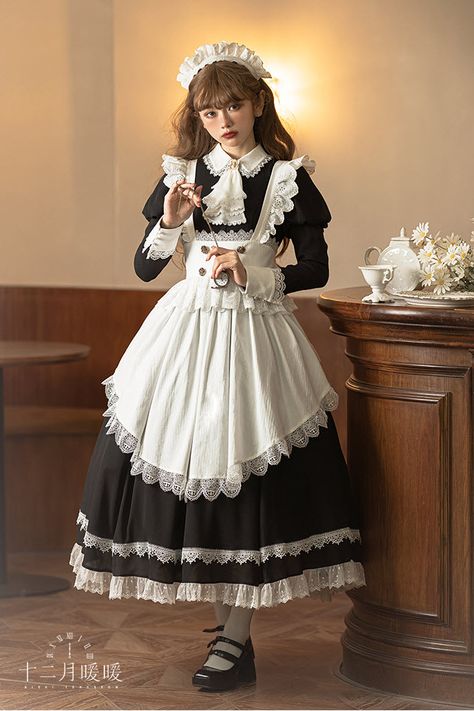 Maid Headband, Fashion Apron, Dress Apron, Shopping Link, Op Dress, Maid Cosplay, Lolita Outfits, Royal Dresses, Maid Outfit