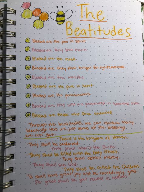 Beatitudes Bible Journaling, Bible Journaling, Bible Study, Bullet Journal, Bible