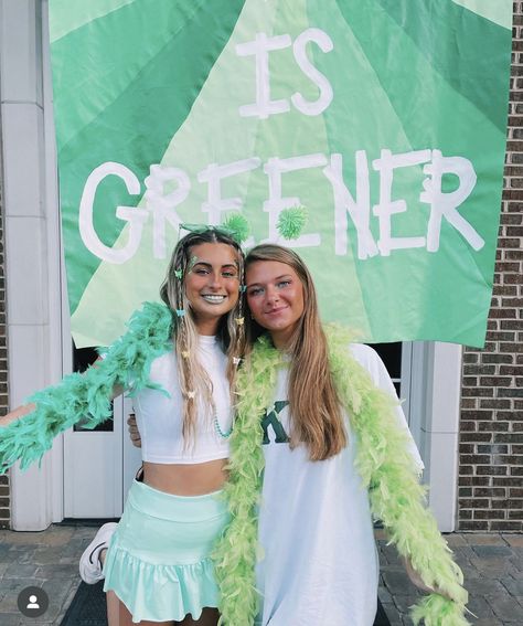 Grass Is Greener, Bid Day Themes, Kappa Delta, Spirit Week, St Paddy, Bid Day, Go Green, Sorority, Mom And Dad