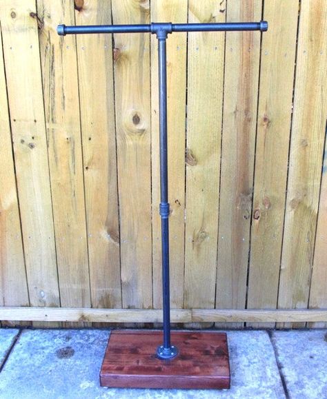 Michigan T stand clothing rack garment rack by Vintagesteelandwood Ikea Clothes Rack, Kmart Clothes, Wood Clothing Rack, Wooden Clothes Rack, Portable Clothes Rack, Walmart Outfits, Diy Clothes Rack, Hanging Clothes Racks, Ideas Clothes