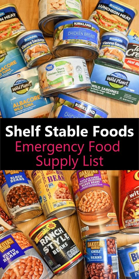 Best Emergency Food, Best Survival Food, Emergency Preparedness Items, Emergency Food Storage, Emergency Food Supply, Emergency Food Preparation, Survival tips, hurricane preparedness list, tornado preparedness list, family emergency food list Emergency Food Supply List, Food For Emergencies, Shelf Stable Food, Food Supply List, Best Emergency Food, Emergency Preparedness Food Storage, Survival Food Storage, Preppers Pantry, Emergency Preparedness Food