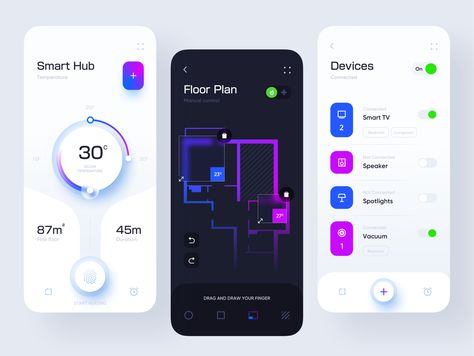 Hey guys!Here is an exploration of a smart home app concept that's simple and easy to use. More of it on the way and please stay tuned!Press "L" if you like it !Follow me on: 👇Dribbble | Inst... Web Application Design, Ui Ux 디자인, Ecommerce App, Smart Hub, Smart Home Design, App Design Inspiration, Application Design, Dashboard Design, Ui Design Inspiration