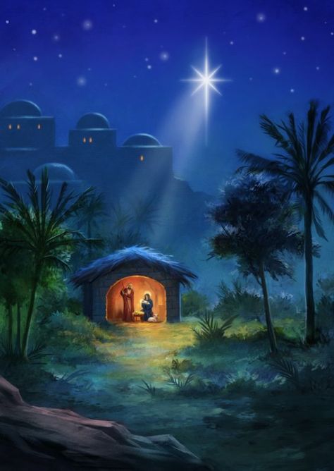 Nativity Scene Art, Old Time Christmas, The Christmas Story, Charity Christmas Cards, Merry Christmas Pictures, Bible Pictures, Star Of Bethlehem, Advocate Art, Christmas Nativity Scene