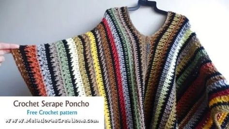 17 Free Crochet Poncho Patterns Crochet Serape Pattern Free, Crochet Serape, Free Crochet Poncho Patterns, Serape Poncho, Crocheted Sweaters, Big Momma, Poncho Patterns, Crochet Beginner, February Baby