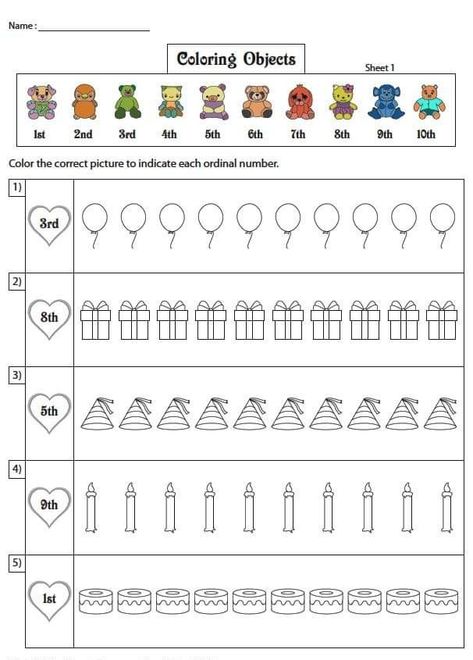 Coloring object . math worksheet for kindergarten and preschool . ordinal number Ordinals Worksheet For Kindergarten, Ordinal Numbers Worksheets Kindergarten, Math Worksheet For Kindergarten, Ordinal Numbers Kindergarten, Number Worksheets Kindergarten, Worksheet For Kindergarten, Ordinal Numbers, Kindergarten Worksheets Free Printables, Numbers Kindergarten