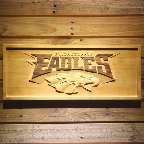 Philadelphia Eagles 3D Wooden Sign - WoodySigns Co. Philadelphia Eagles Art, Football Man Cave, Football Man, Philadelphia Eagles Fans, Philadelphia Eagles Football, Cabin Signs, Man Cave Wall, Eagles Football, Sign Making