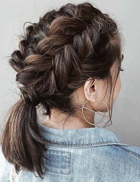 French Braid Short Hair, Short Ponytail, Unique Braids, Elegant Ponytail, Fishtail Braid, Short Braids, Peinados Fáciles Para Cabello Corto, Penteado Cabelo Curto, Hair Braids